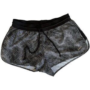 Nike Womens Dri-Fit Running Shorts Size M Brief Liner Black Printed Workout Gym